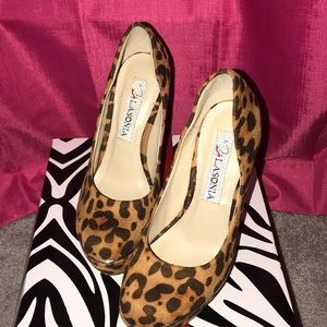 Cheetah print wedges